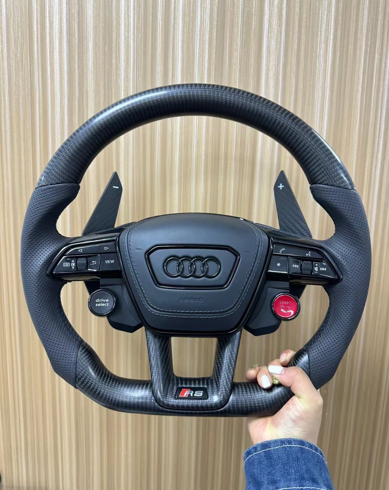 Audi New Style Carbon Fibre Steering Wheel