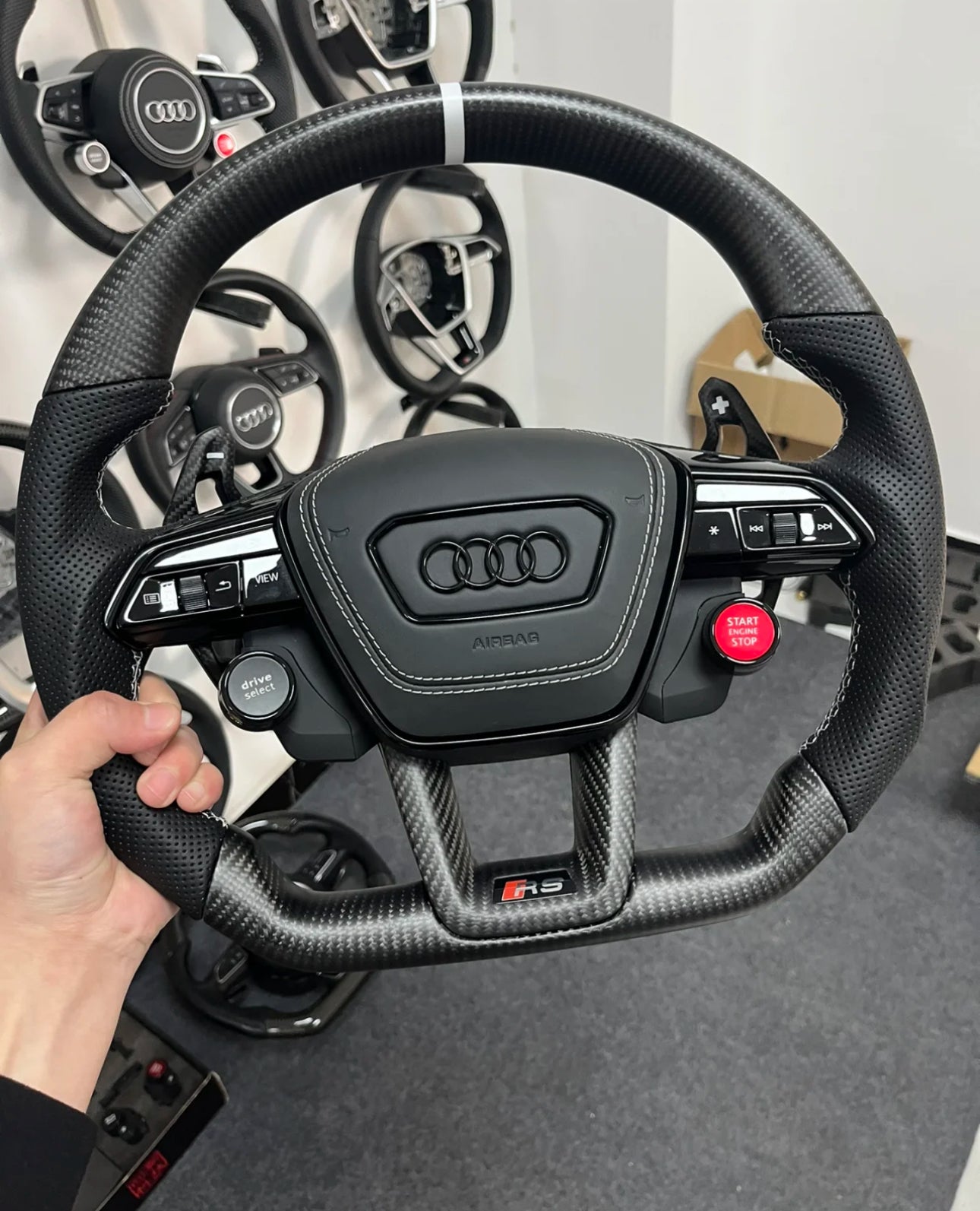 Audi New Style Carbon Fibre Steering Wheel